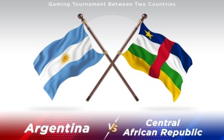 Argentina versus Central African Republic Two Countries Flags - Illustration