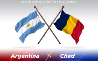 Argentina versus Chad Two Countries Flags - Illustration