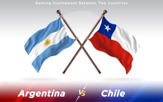Argentina versus Chile Two Countries Flags - Illustration