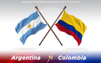 Argentina versus Colombia Two Countries Flags - Illustration