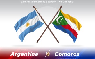 Argentina versus Comoros Two Countries Flags - Illustration