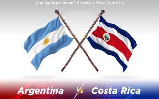 Argentina versus Costa Rica Two Countries Flags - Illustration