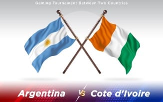 Argentina versus Cote d'Ivoire Two Countries Flags - Illustration