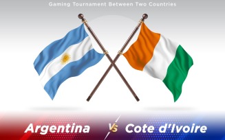 Argentina versus Cote d'Ivoire Two Countries Flags - Illustration
