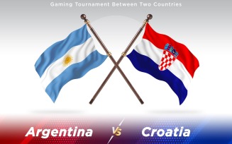 Argentina versus Croatia Two Countries Flags - Illustration