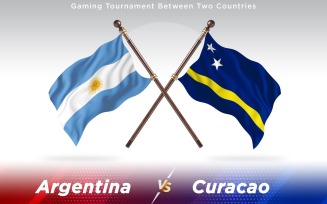 Argentina versus Curacao Two Countries Flags - Illustration
