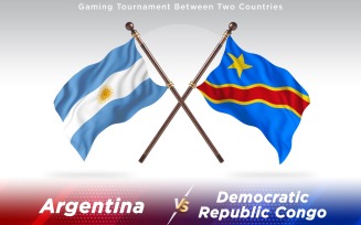 Argentina versus Democratic Republic Congo Two Countries Flags - Illustration