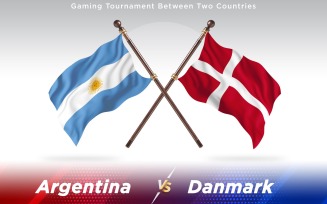 Argentina versus Denmark Two Countries Flags - Illustration