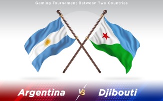 Argentina versus Djibouti Two Countries Flags - Illustration