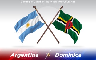 Argentina versus Dominica Two Countries Flags - Illustration