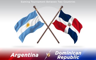 Argentina versus Dominican Republic Two Countries Flags - Illustration