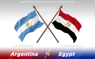 Argentina versus Egypt Two Countries Flags - Illustration