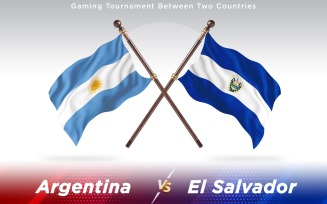 Argentina versus El Salvador Two Countries Flags - Illustration