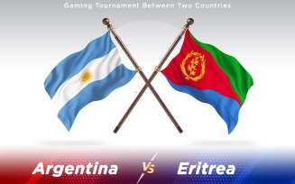 Argentina versus Eritrea Two Countries Flags - Illustration