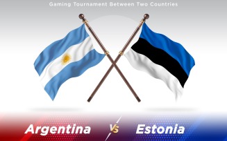 Argentina versus Estonia Two Countries Flags - Illustration