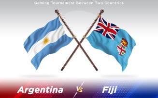 Argentina versus Fiji Two Countries Flags - Illustration