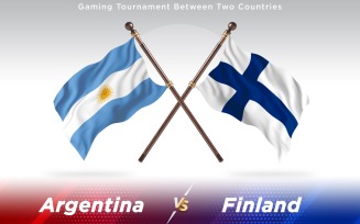 Argentina versus Finland Two Countries Flags - Illustration