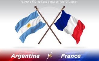 Argentina versus France Two Countries Flags - Illustration