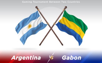 Argentina versus Gabon Two Countries Flags - Illustration