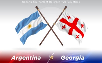 Argentina versus Georgia Two Countries Flags - Illustration