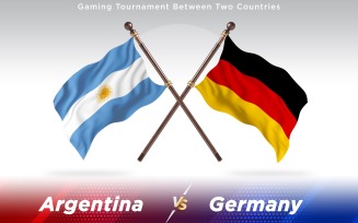 Argentina versus Germany Two Countries Flags - Illustration