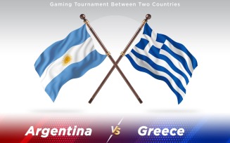 Argentina versus Greece Two Countries Flags - Illustration