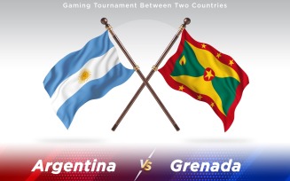 Argentina versus Grenada Two Countries Flags - Illustration