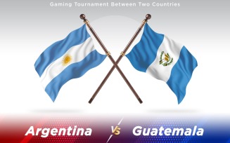 Argentina versus Guatemala Two Countries Flags - Illustration