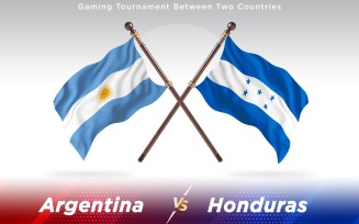 Argentina versus Honduras Two Countries Flags - Illustration