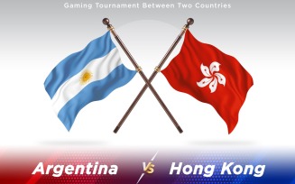 Argentina versus Hong Kong Two Countries Flags - Illustration