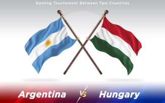 Argentina versus Hungary Two Countries Flags - Illustration