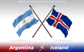 Argentina versus Iceland Two Countries Flags - Illustration
