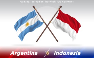 Argentina versus Indonesia Two Countries Flags - Illustration