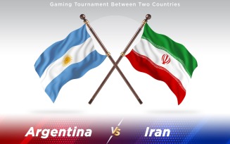 Argentina versus Iran Two Countries Flags - Illustration