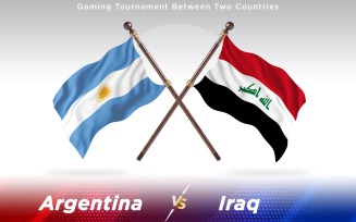 Argentina versus Iraq Two Countries Flags - Illustration