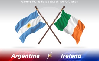 Argentina versus Ireland Two Countries Flags - Illustration