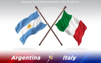 Argentina versus Italy Two Countries Flags - Illustration