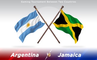 Argentina versus Jamaica Two Countries Flags - Illustration