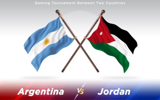 Argentina versus Jordan Two Countries Flags - Illustration