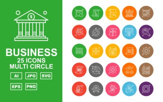 25 Premium Business Multi Circle Iconset