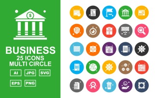 25 Premium Business Multi Circle Iconset