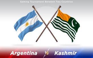 Argentina versus Kashmir Two Countries Flags - Illustration