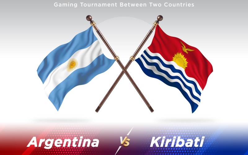 Argentina versus Kiribati Two Countries Flags - Illustration