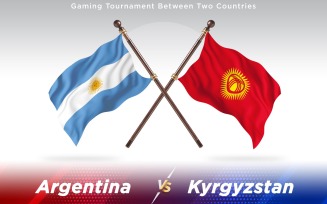 Argentina versus Kyrgyzstan Two Countries Flags - Illustration