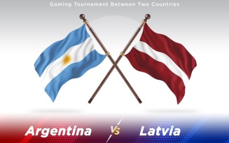 Argentina versus Latvia Two Countries Flags - Illustration