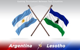 Argentina versus Lesotho Two Countries Flags - Illustration