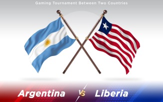 Argentina versus Liberia Two Countries Flags - Illustration