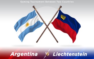 Argentina versus Liechtenstein Two Countries Flags - Illustration