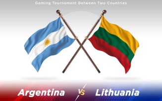 Argentina versus Lithuania Two Countries Flags - Illustration
