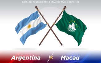 Argentina versus Macau Two Countries Flags - Illustration